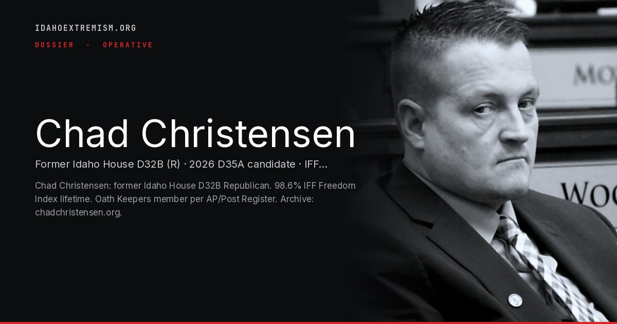 Chad Christensen — IFF 98.6% Loyalist — Idaho Extremism
